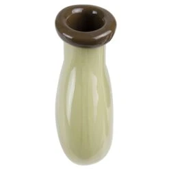 Cream Slim Bottle Vase With 2 Tones Flip Lip H-6.5" D-3.5" X 2.5" (Wholesale 12 Pcs Per Case) 6 Cream Slim Bottle Vase With 2 Tones Flip Lip H-6.5" D-3.5" X 2.5" (Wholesale 12 Pcs Per Case) -Home Decoration Discount brown decorative vase dg0171cr 03 1000