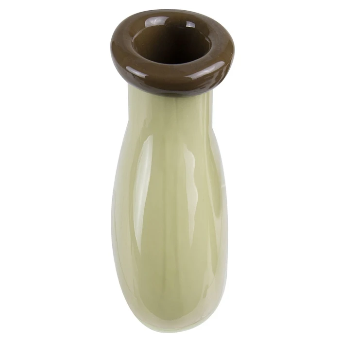 Cream Slim Bottle Vase With 2 Tones Flip Lip H-6.5" D-3.5" X 2.5" (Wholesale 12 Pcs Per Case) 3 Cream Slim Bottle Vase With 2 Tones Flip Lip H-6.5" D-3.5" X 2.5" (Wholesale 12 Pcs Per Case) - Image 3