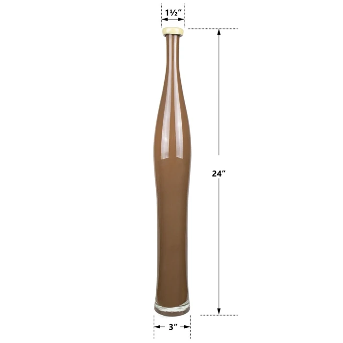 Brown Slim Curve Vase With 2 Tones Flip Lip H-24" D-1.5" (Wholesale 6 Pcs Per Case) 2 Brown Slim Curve Vase With 2 Tones Flip Lip H-24" D-1.5" (Wholesale 6 Pcs Per Case) - Image 2