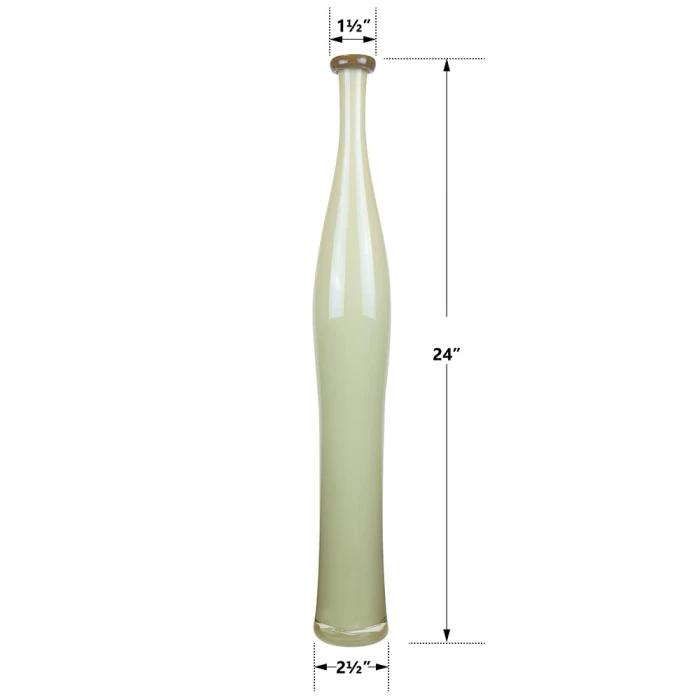 Cream Slim Curve Vase With 2 Tones Flip Lip H-24" D-1.5" (Wholesale 6 Pcs Per Case) 2 Cream Slim Curve Vase With 2 Tones Flip Lip H-24" D-1.5" (Wholesale 6 Pcs Per Case) - Image 2