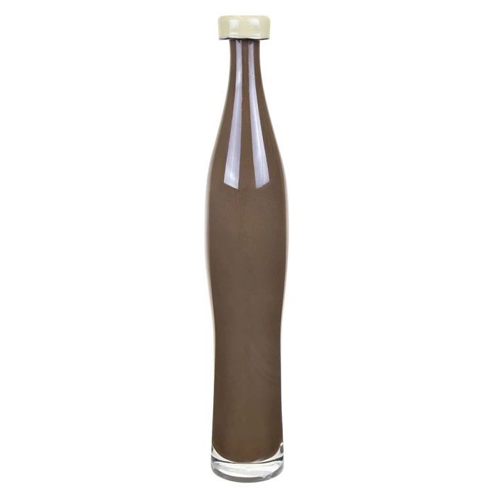 Brown Slim Curve Vase With 2 Tones Flip Lip H-16" D-1.5" (Wholesale 6 Pcs Per Case) 1 Brown Slim Curve Vase With 2 Tones Flip Lip H-16" D-1.5" (Wholesale 6 Pcs Per Case)