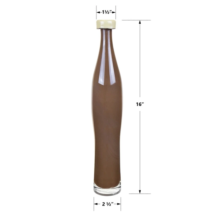 Brown Slim Curve Vase With 2 Tones Flip Lip H-16" D-1.5" (Wholesale 6 Pcs Per Case) 2 Brown Slim Curve Vase With 2 Tones Flip Lip H-16" D-1.5" (Wholesale 6 Pcs Per Case) - Image 2