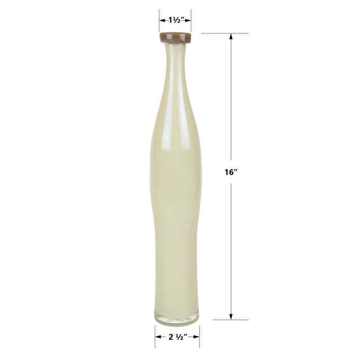 Cream Slim Curve Vase With 2 Tones Flip Lip H-16" D-1.5" (Wholesale 6 Pcs Per Case) 2 Cream Slim Curve Vase With 2 Tones Flip Lip H-16" D-1.5" (Wholesale 6 Pcs Per Case) - Image 2