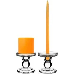 24 Sets Glass Candle Holder H-3.75" With 14" Glass Tubes (Pack Of 48 Pcs) -Home Decoration Discount bubble glass pillar taper candle holder gch201 04 main 02