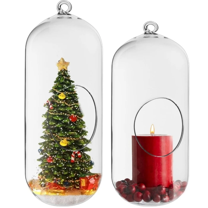 Glass Hanging Capsule Terrarium Candle Holder, H-9.5", 12" W-4.25" (Wholesale 12 Or 18 PCS/Case) 5 Glass Hanging Capsule Terrarium Candle Holder, H-9.5", 12" W-4.25" (Wholesale 12 Or 18 PCS/Case) - Image 5