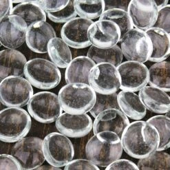 28 Lbs - Clear Glass Flat Gemstone Vase Filler, 3/4" -Home Decoration Discount clear glass flat marbles ggm001 2