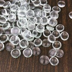 28 Lbs - Clear Glass Flat Gemstone Vase Filler, 3/4"