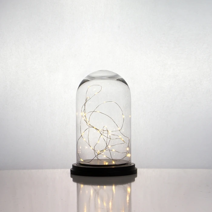 Glass Cloche Display Dome With Black Wood Base, H-11" D-7" (Wholesale 4 PCS/Case) 6 Glass Cloche Display Dome With Black Wood Base, H-11" D-7" (Wholesale 4 PCS/Case) - Image 6