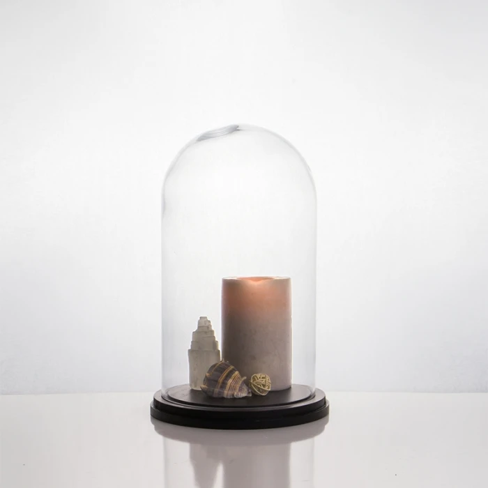 Glass Cloche Display Dome With Black Wood Base, H-15" D-10" (Wholesale 4 PCS/Case) 5 Glass Cloche Display Dome With Black Wood Base, H-15" D-10" (Wholesale 4 PCS/Case) - Image 5