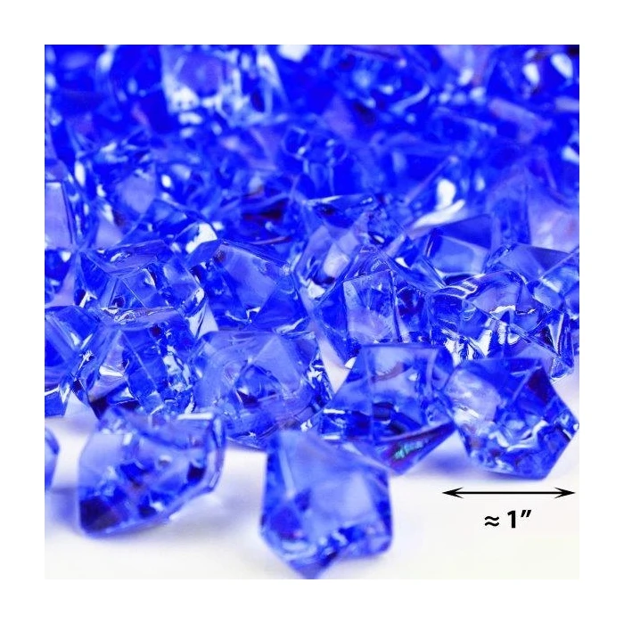 Blue Acrylic Crushed Ice Rocks Vase Filler, 1" (Wholesale 24 LBS/Case) 2 Blue Acrylic Crushed Ice Rocks Vase Filler, 1" (Wholesale 24 LBS/Case) - Image 2
