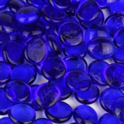Cobalt Blue Glass Flat Gemstone Vase Filler, 3/4" (Wholesale 28 LBS/Case) 9 Cobalt Blue Glass Flat Gemstone Vase Filler, 3/4" (Wholesale 28 LBS/Case) -Home Decoration Discount cobalt blue glass flat marbles ggm001b 1