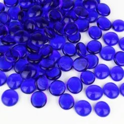 Cobalt Blue Glass Flat Gemstone Vase Filler, 3/4" (Wholesale 28 LBS/Case)