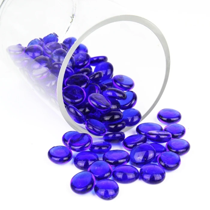 Cobalt Blue Glass Flat Gemstone Vase Filler, 3/4" (Wholesale 28 LBS/Case) 4 Cobalt Blue Glass Flat Gemstone Vase Filler, 3/4" (Wholesale 28 LBS/Case) - Image 4