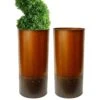 Copper Finish Zinc Metal Cylinder Planter, H-25" D-12" (Wholesale 2 PCS/Case)
