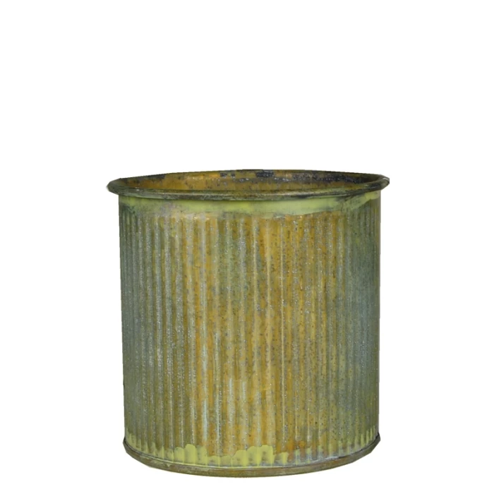 Corrugated Zinc Metal Cylinder Planter Pot, H-3" D-2.85" (Wholesale 72 PCS/Case) 3 Corrugated Zinc Metal Cylinder Planter Pot, H-3" D-2.85" (Wholesale 72 PCS/Case) - Image 3