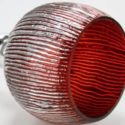 Set Of 3 Mercury Red Etched Glass, H-12" H-14" H-16" (Wholesale 3 SETS/Case) 13 Set Of 3 Mercury Red Etched Glass, H-12" H-14" H-16" (Wholesale 3 SETS/Case) -Home Decoration Discount crackle mercury red candle holder gch352s3r 3