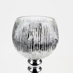 Set Of 3 Mercury Silver Etched Glass, H-12" H-14" H-16" (Wholesale 3 SETS/Case) 10 Set Of 3 Mercury Silver Etched Glass, H-12" H-14" H-16" (Wholesale 3 SETS/Case) -Home Decoration Discount crackle mercury silver candle holder gch351s3sl 1