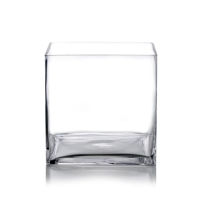 Glass Cube Vase, 8" X 8" X 8" (Wholesale 4 PCS/Case) 4 Glass Cube Vase, 8" X 8" X 8" (Wholesale 4 PCS/Case) - Image 4