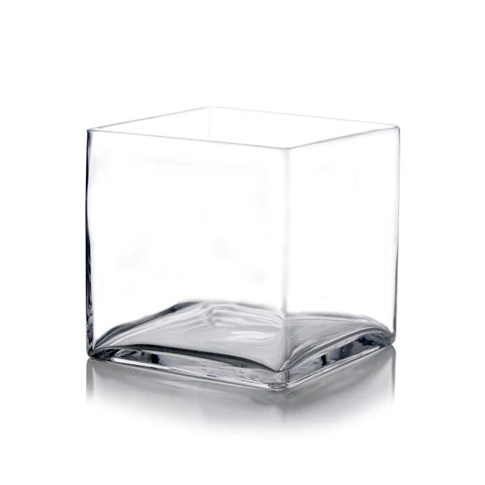Glass Cube Vase, 8" X 8" X 8" (Wholesale 4 PCS/Case) 3 Glass Cube Vase, 8" X 8" X 8" (Wholesale 4 PCS/Case) - Image 3