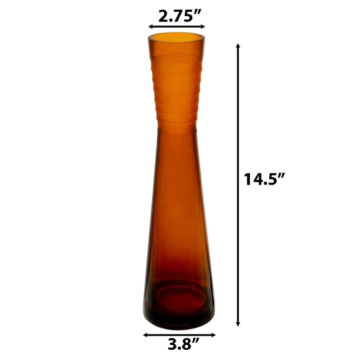 Carved Autumn Carved Vase H-14.5", Open-2.75" (Wholesale 6 Pcs Per Case) 2 Carved Autumn Carved Vase H-14.5", Open-2.75" (Wholesale 6 Pcs Per Case) - Image 2