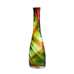Red Green Christmas Swirl Vase H-12", Open-1.5" (Wholesale 6 Pcs Per Case)