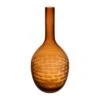 Decorative Amber Carved Glass Vase H-14.5" D-1.5" (Wholesale 6 Pcs Per Case)