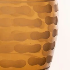 Decorative Amber Carved Glass Vase H-14.5" D-1.5" (Wholesale 6 Pcs Per Case) -Home Decoration Discount dg0132am surface 2000