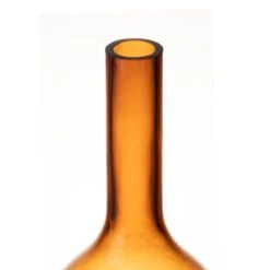 Decorative Amber Carved Glass Vase H-14.5" D-1.5" (Wholesale 6 Pcs Per Case) -Home Decoration Discount dg0132am top 2000