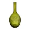 Decorative Olive Green Carved Glass Vase H-14.5" D-1.5" (Wholesale 6 Pcs Per Case)