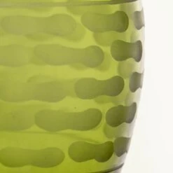 Decorative Olive Green Carved Glass Vase H-14.5" D-1.5" (Wholesale 6 Pcs Per Case) -Home Decoration Discount dg0132og surface 2000