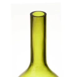 Decorative Olive Green Carved Glass Vase H-14.5" D-1.5" (Wholesale 6 Pcs Per Case) -Home Decoration Discount dg0132og top 2000