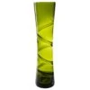 Olive Green Carved Glass Vase H-16" D-4" (Wholesale 6 Pcs Per Case)