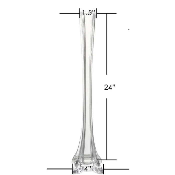 Glass Tower Vase, H-24" D-1.5" (Wholesale 6 PCS/Case) 2 Glass Tower Vase, H-24" D-1.5" (Wholesale 6 PCS/Case) - Image 2