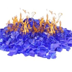 Cobalt Blue Fire Pit Glass, 1/2" (Wholesale 40 LBS/Case)
