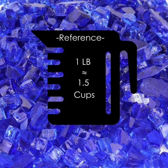 Cobalt Blue Fire Pit Glass, 1/2" (Wholesale 40 LBS/Case) 2 Cobalt Blue Fire Pit Glass, 1/2" (Wholesale 40 LBS/Case) - Image 2