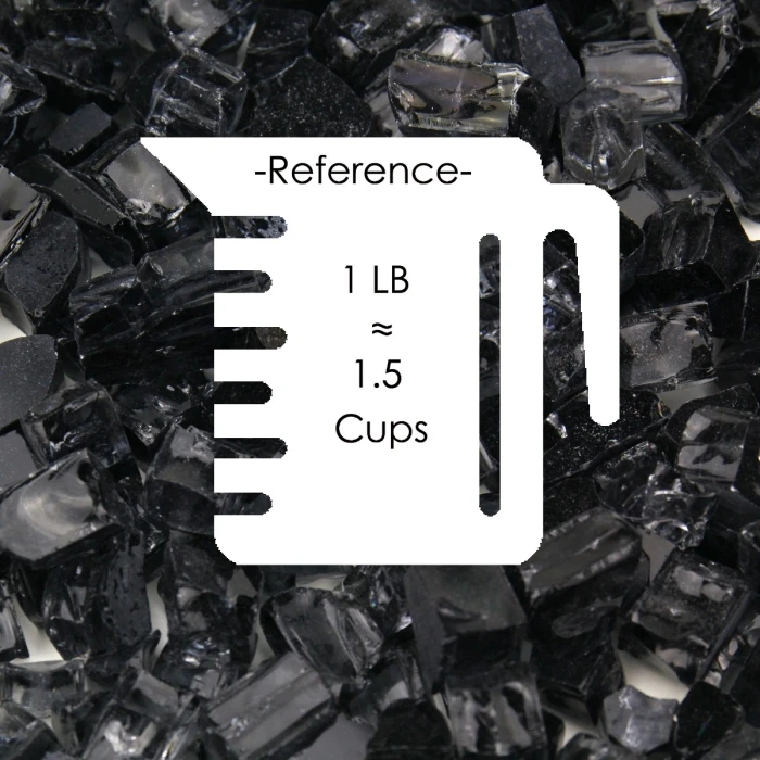 Vibrant Black Fire Pit Glass, 1/2" (Wholesale 40 LBS/Case) 2 Vibrant Black Fire Pit Glass, 1/2" (Wholesale 40 LBS/Case) - Image 2