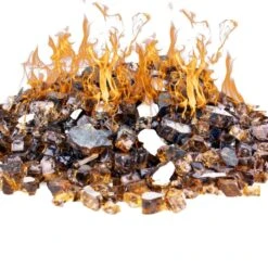 Golden Tea Reflective Fire Pit Glass, 1/2" (Wholesale 40 LBS/Case)