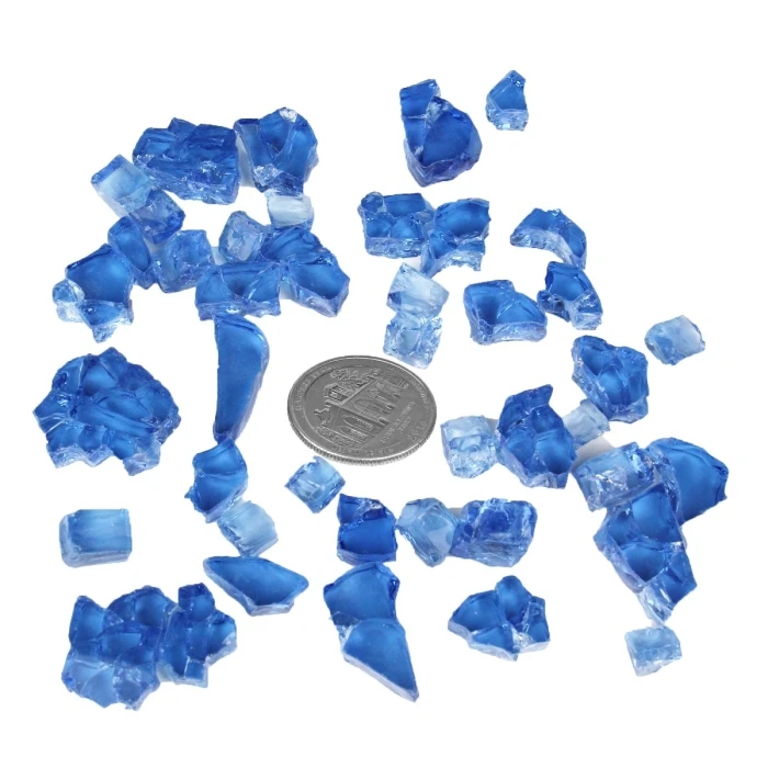 Light Blue Fire Pit Glass, 1/2" (Wholesale 40 LBS/Case) 3 Light Blue Fire Pit Glass, 1/2" (Wholesale 40 LBS/Case) - Image 3