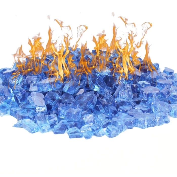 Light Blue Fire Pit Glass, 1/2" (Wholesale 40 LBS/Case) 1 Light Blue Fire Pit Glass, 1/2" (Wholesale 40 LBS/Case)
