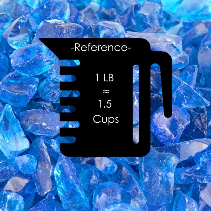 Aqua Blue Fire Pit Glass Stones, 1/2" (Wholesale 40 LBS/Case) 2 Aqua Blue Fire Pit Glass Stones, 1/2" (Wholesale 40 LBS/Case) - Image 2