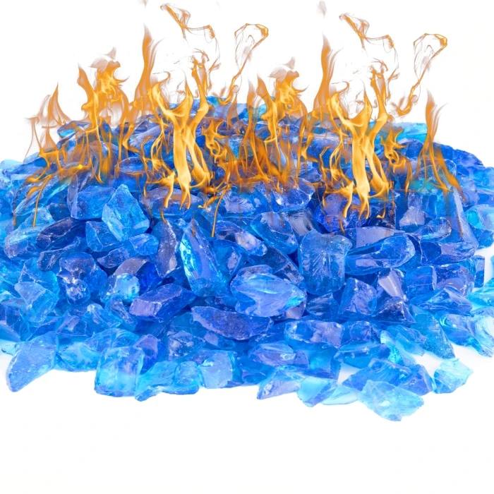 Aqua Blue Fire Pit Glass Stones, 1/2" (Wholesale 40 LBS/Case) 1 Aqua Blue Fire Pit Glass Stones, 1/2" (Wholesale 40 LBS/Case)