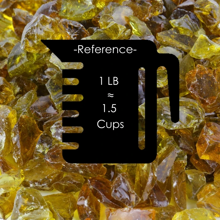 Amber Fire Pit Glass Stones, 1/2" (Wholesale 40 LBS/Case) 2 Amber Fire Pit Glass Stones, 1/2" (Wholesale 40 LBS/Case) - Image 2