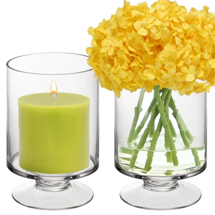 Glass Short Stem Candle Holder, H-8" D-4.75" (Wholesale 12 PCS/Case) 5 Glass Short Stem Candle Holder, H-8" D-4.75" (Wholesale 12 PCS/Case) - Image 5