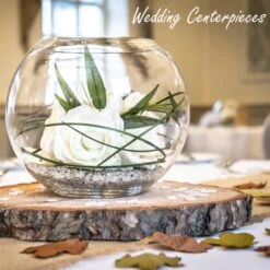 Glass Bubble Bowl, H-10" W-12" (Wholesale 2 PCS/Case) -Home Decoration Discount gbb105 106 107 wed