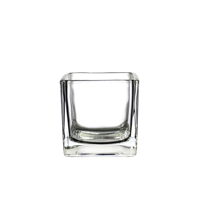 Glass Cube Vase, 3.15" X 3.15" X 3.15" (Wholesale 24 PCS/Case) 2 Glass Cube Vase, 3.15" X 3.15" X 3.15" (Wholesale 24 PCS/Case) - Image 2