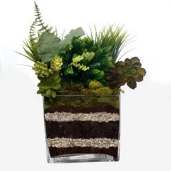 Glass Cube Vase, 8" X 8" X 8" (Wholesale 4 PCS/Case) 10 Glass Cube Vase, 8" X 8" X 8" (Wholesale 4 PCS/Case) -Home Decoration Discount gcb137 plant.v1 1000