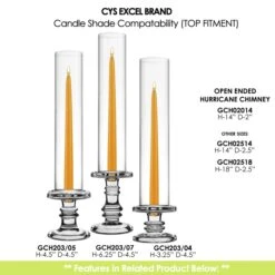 Case Of 24 - Glass Hurricane Candle Holder Shade Chimney Tube, H-14" D-2" -Home Decoration Discount gch02014 combo2