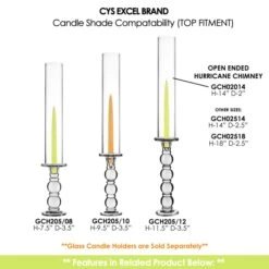 Case Of 24 - Glass Hurricane Candle Holder Shade Chimney Tube, H-14" D-2" -Home Decoration Discount gch02014 gch206 combo