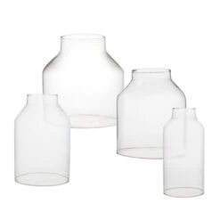 24 Pieces - Clear Milk Glass Hurricane Candle Holder Shade Chimney Tubes, H-6" -Home Decoration Discount gch021 04 1000
