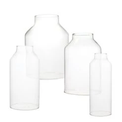 24 Pieces - Clear Milk Glass Hurricane Candle Holder Shade Chimney Tubes, H-8" -Home Decoration Discount gch022 04 1000